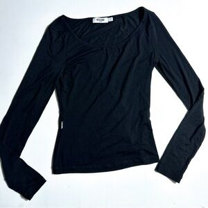 Moschino Elegant Black Long Sleeve Top